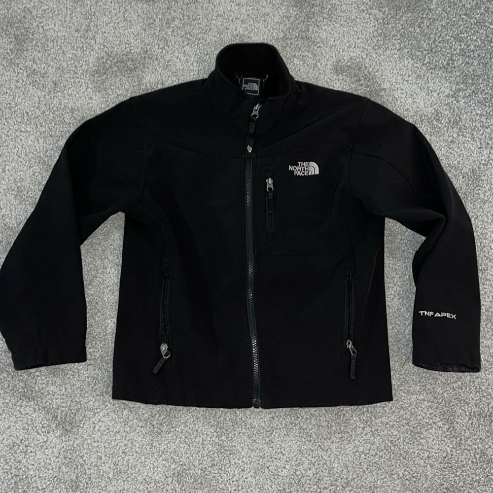 The North Face Boys TNF Bionic Apex Soft Shell Jacket M Black Outdoors Winter